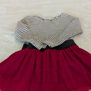 Great Condition: Jona Michelle Striped Top with Red Tulle Girl 5